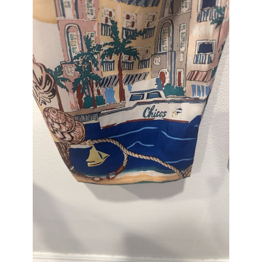 NWT CHICO'S Sanibel Island Print Wide Leg Silky Pants Women's Size 8 - Picture 11 of 12